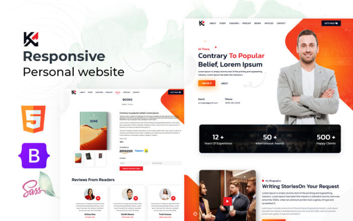 KA - Business Coach Personal Website HTML5 Template Website Template