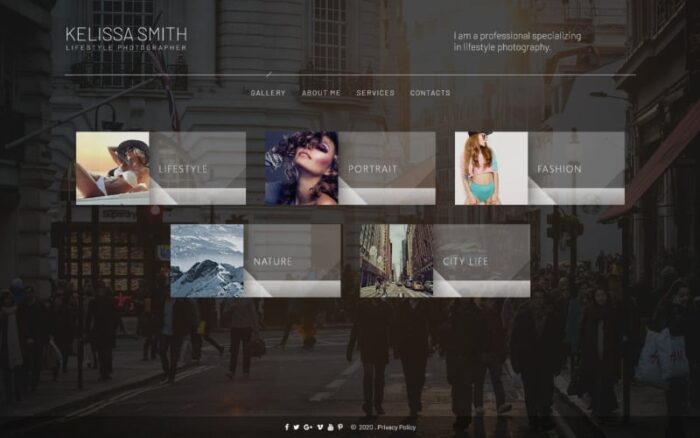 Kelissa Smith - Photographer Portfolio Website Template