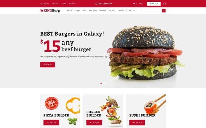 KingBurg - Burger OpenCart Template