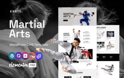 Krate - Martial Arts School And Training Multipurpose WordPress Elementor Theme WordPress Theme