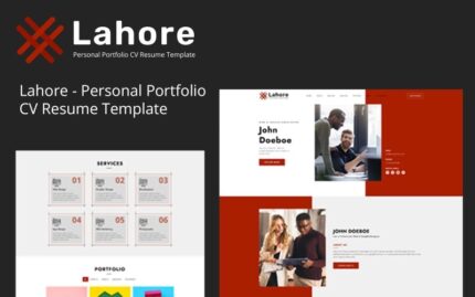 Lahore - Personal Portfolio CV Resume Template⁸ Landing Page Template