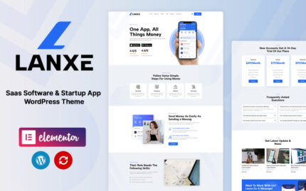 Lanxe - SaaS Software and Startup Apps WordPress theme WordPress Theme