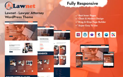 Lawnet - Lawyer Attorney WordPress Theme