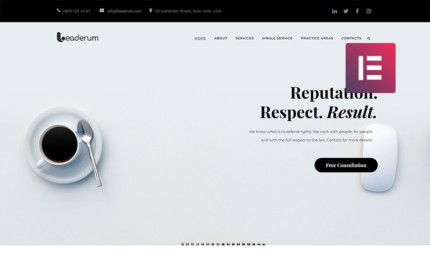 Leaderum - Minimal Business WordPress Elementor Theme WordPress Theme