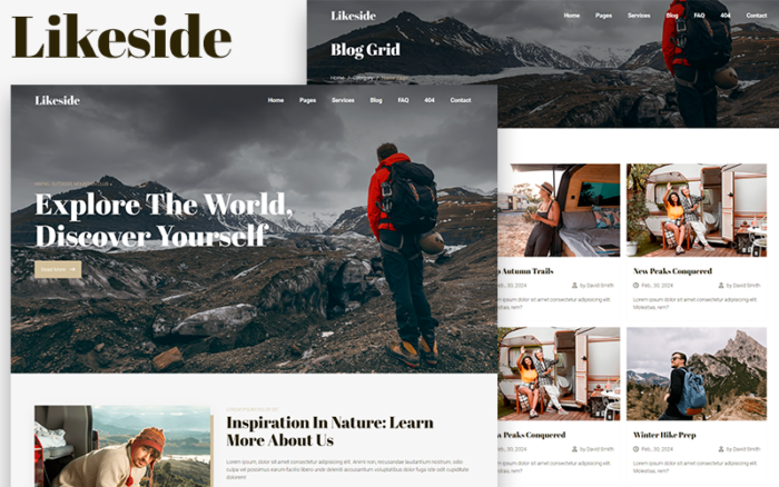 Likeside - Hiking, Camping, Mountain Club HTML5 Template Website Template