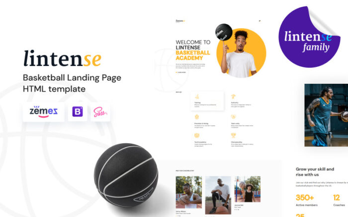 Lintense - Basketball Club HTML5 Landing Page Template