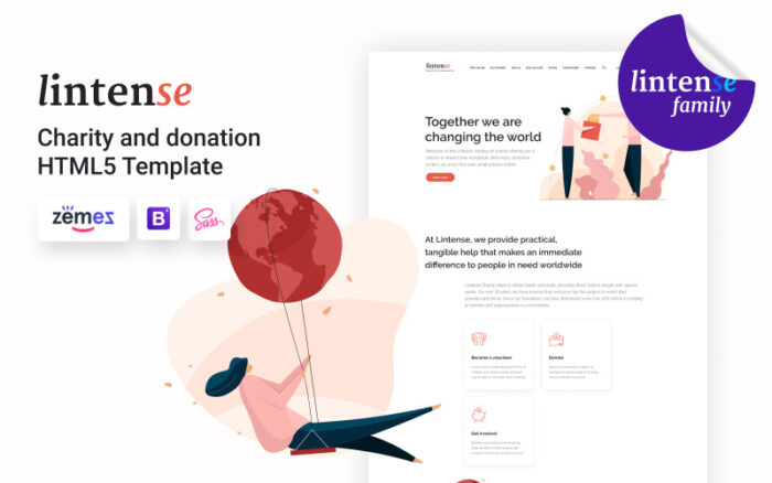 Lintense Charity - Charitable Organization Landing Page Template