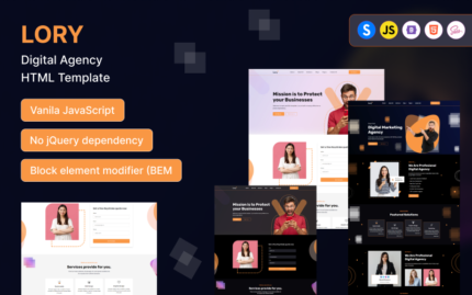 Lory - Digital Agency HTML Template Website Template