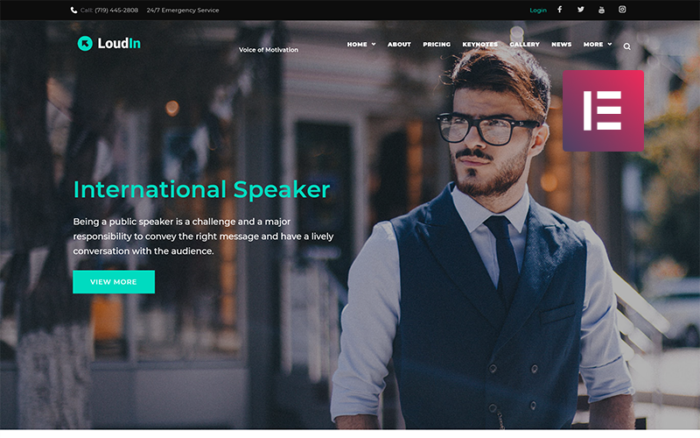 Loudin - Public Speaking WordPress Elementor Theme WordPress Theme