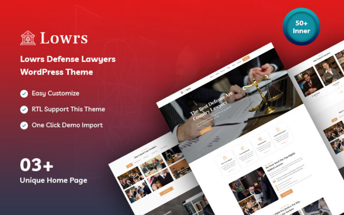 Lowrs - Defense Lawyers WordPress Theme