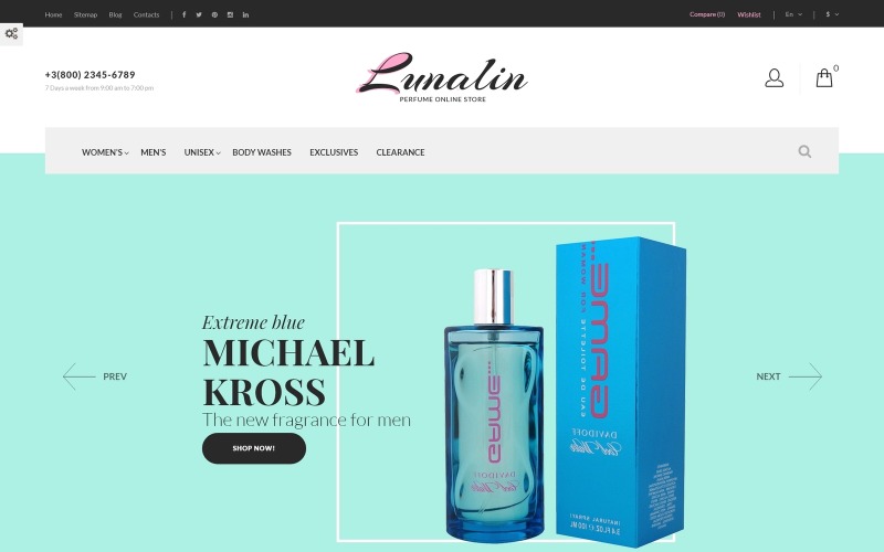 Lunalin - Perfume & Cologne Store PrestaShop Theme