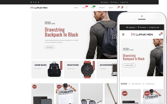 Lupus Men - Clean, Minimalist Theme WooCommerce Theme