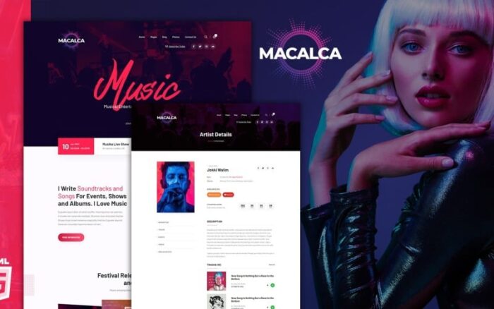 Macalca Music Enthusiast HMTL5Website Template