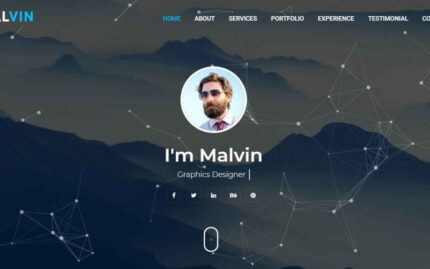 Malvin - Personal Portfolio HTML Landing Page Template