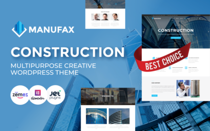 Manufax - Construction Multipurpose Creative WordPress Elementor Theme WordPress Theme