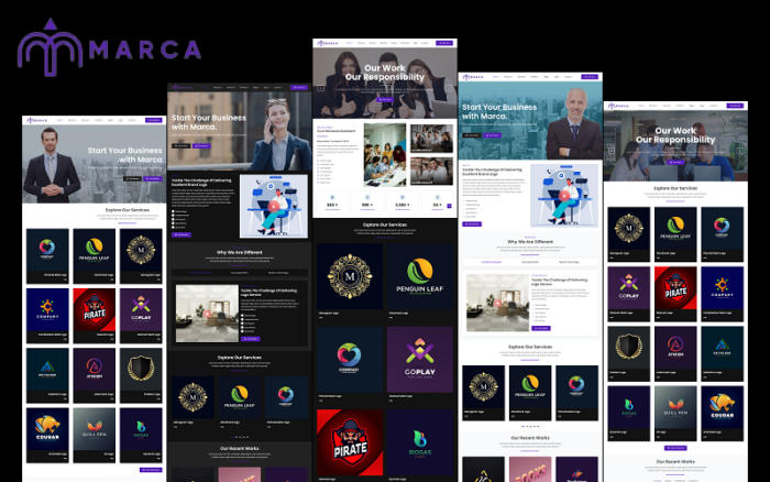 Marca - Logo Provider Company and Agency, Logo Maker and Editor HTML Website Template