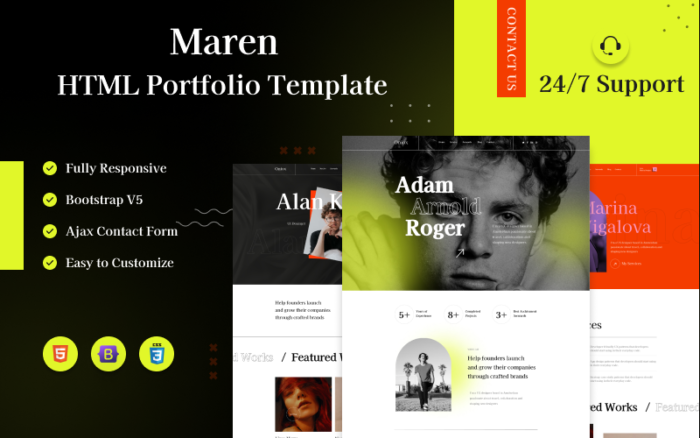 Maren - Portfolio HTML Template Website Template