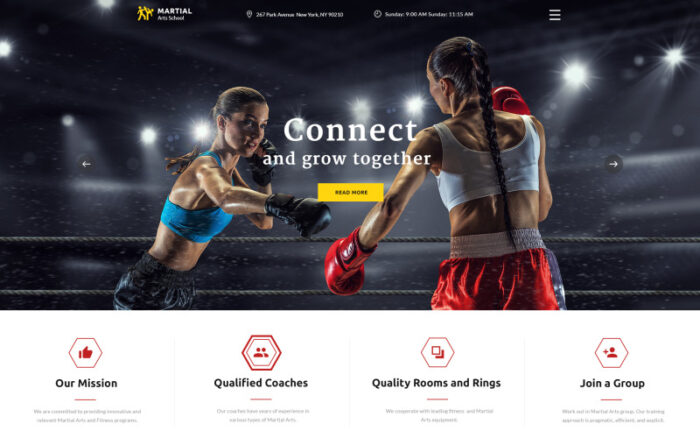 Martial Arts School Responsive Multipage Website Template