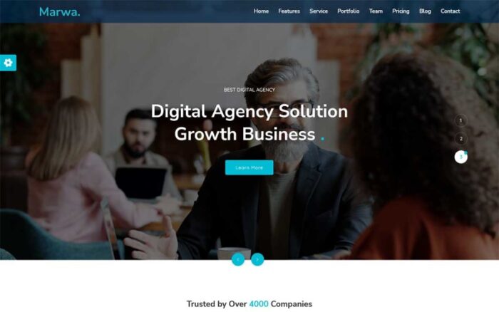 Marwa - Digital Agency React Template Landing Page Template