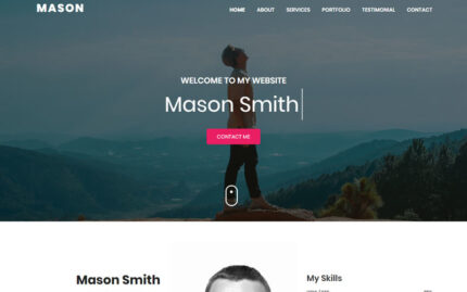 Mason - Personal Portfolio Landing Page Template