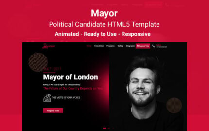 Mayor - Political Candidate Landing Page Template