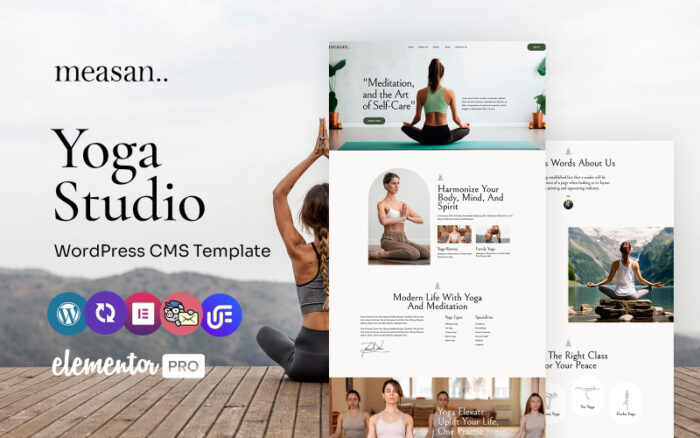 Measan - Yoga Studio And Class Multipurpose WordPress Elementor Theme WordPress Theme