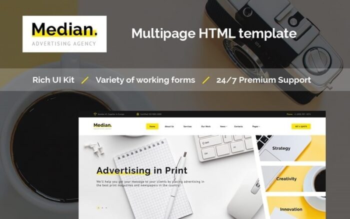 Median - Advertising Agency HTML Website Template