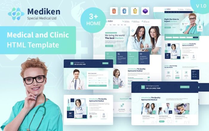 Mediken Medical & Hospital HTML5 Template Website Template