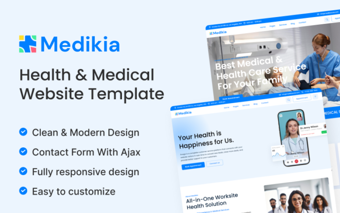 Medikia - Health & Medical HTML 5 Template Website Template