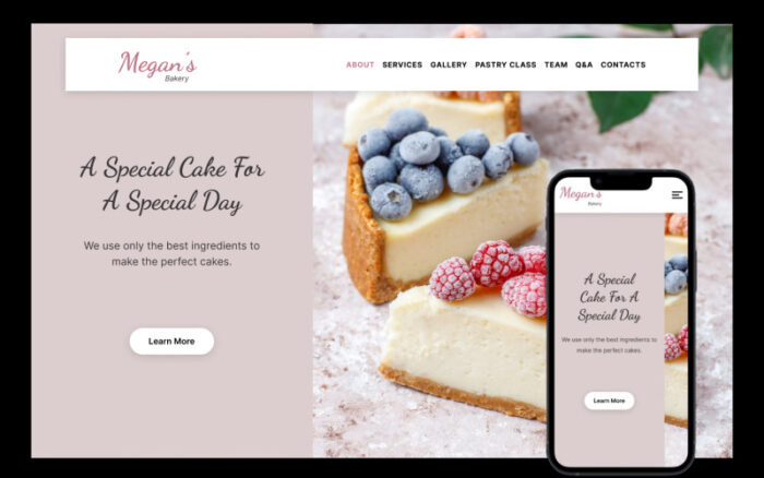 Megan's Bakery - Landing Page Template