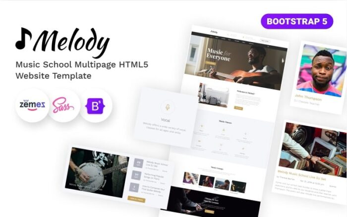 Melody - Music School Multipage HTML5 Bootstrap Website Template