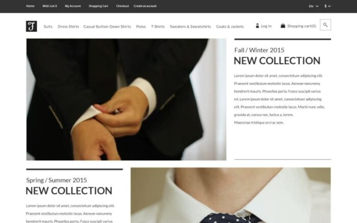 Men's Corporate Fashion Shop OpenCart Template