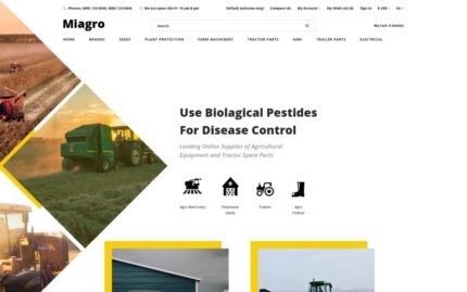 Miagro - Agriculture Equipment Store Clean OpenCart Template