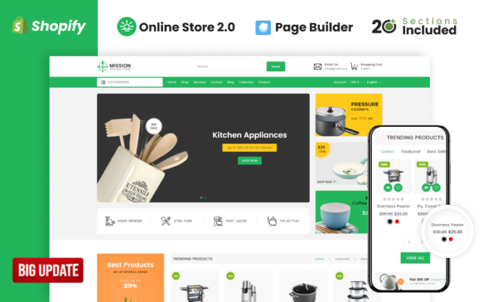 Mission Kitchen Store Shopify Theme