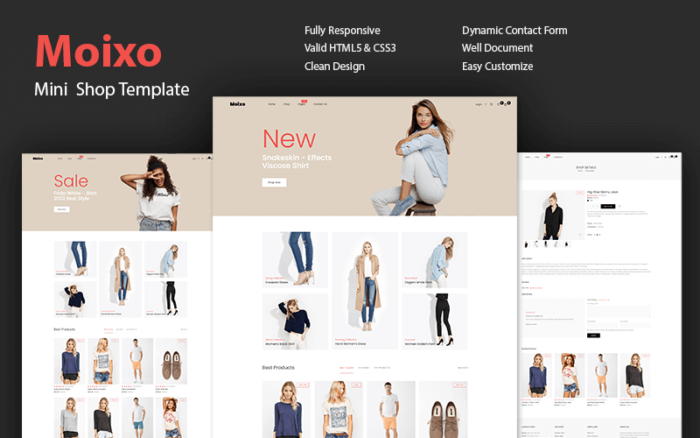 Moixo - Minimal Ecommerce HTML Template Website Template