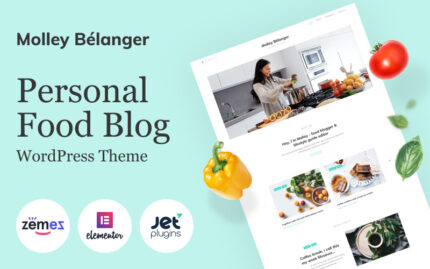 Molley Belanger - Food blog for storytelling WordPress Theme