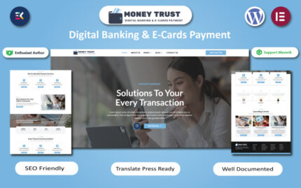 Money Trust - Digital Banking & E-Cards Payment WordPress Elementor Template WordPress Theme