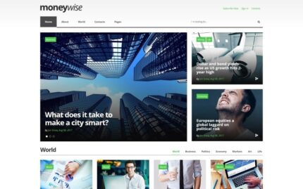 Moneywise - Financial News Magazine Responsive Multipage Website Template