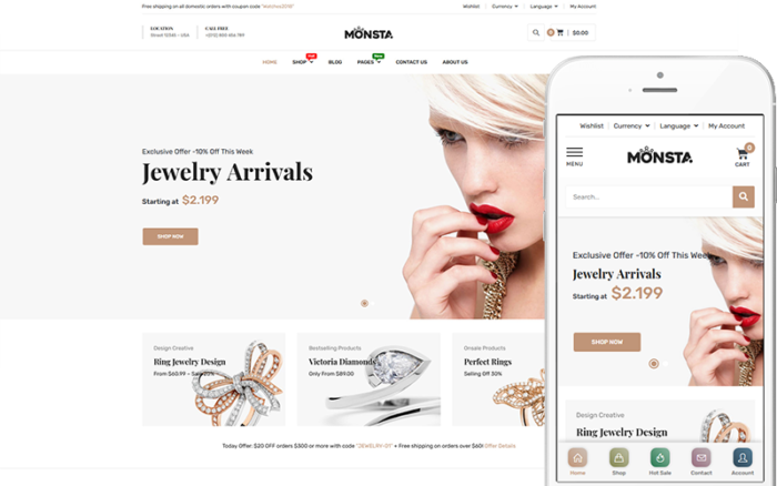 Monsta - Jewellery Theme WooCommerce Theme