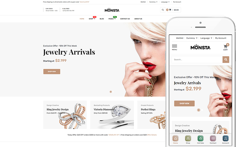 Monsta - Jewellery Theme WooCommerce Theme