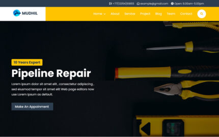 Mudhill - Plumber Repair Service Landing Page Template