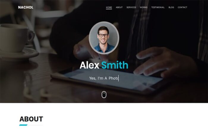Nachol Personal Portfolio Website Landing Page Template