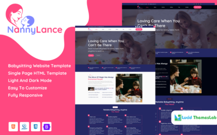 Nannylance: A Heartwarming and Professional HTML Template for Babysitter or Elderly Care Services Landing Page Template