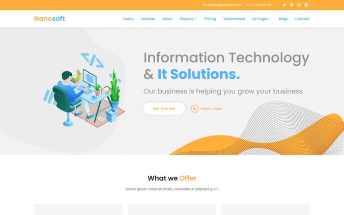 Nanosoft - Technology and It Solution Responsive Website Template