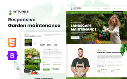 Nature Vista - Landscape Gardening HTML5 Landing Page Landing Page Template