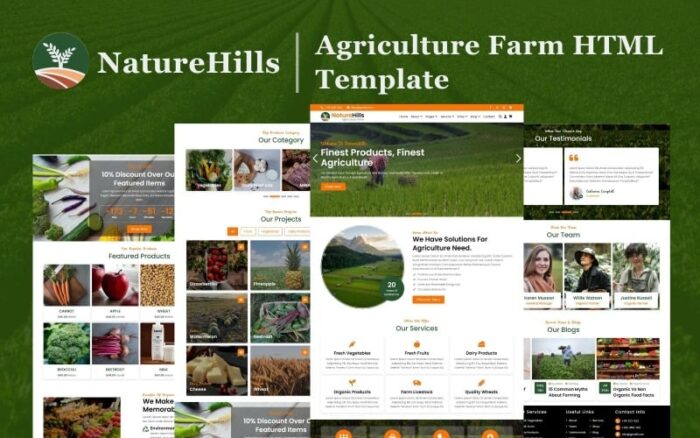 NatureHills - Agriculture Farm HTML5 Website Template