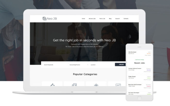 NeoJB - Modern Job Board WordPress Elementor Theme WordPress Theme