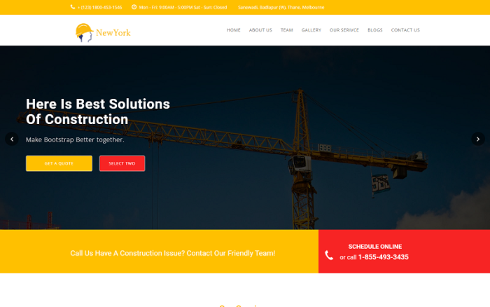 New York Landing Construction HTML Templates Landing Page Template