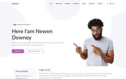 Newen - Personal Portfolio Landing Page Template