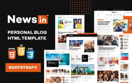 NewsIN - Personal Blog, Newspaper, Magazine HTML Template Website Template